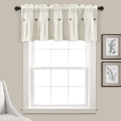18"x52" Farmhouse Linen Button Window Valance - Lush Décor -Lush Décor GUEST 25f2de2c 557a 40d9 b401 68722434bbc4