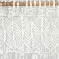 40"x30" Boho Macrame Tassel Cotton Window Valance White - Lush Décor -Lush Décor GUEST 26dca46c dfbe 454b 8947 bd81544e6f7f