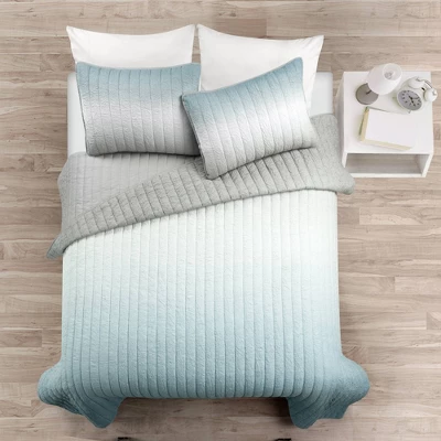 3pc Crinkle Ombre Quilt Set - Lush Décor 4 3pc Crinkle Ombre Quilt Set - Lush Décor - Image 2
