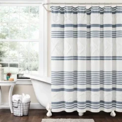 72"x72" Urban Diamond Striped Woven Tufted Eco Friendly Recycled Cotton Shower Curtain - Lush Décor 10 72"x72" Urban Diamond Striped Woven Tufted Eco Friendly Recycled Cotton Shower Curtain - Lush Décor -Lush Décor GUEST 2881d0b7 6fd7 40ae b1fc 9e7fbb40c84b