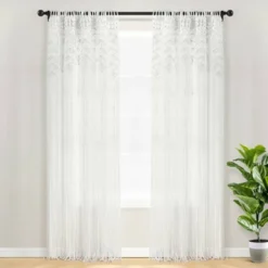 84"x40" Boho Macrame Leaf Cotton Window Curtain Panel - Lush Décor 19 84"x40" Boho Macrame Leaf Cotton Window Curtain Panel - Lush Décor -Lush Décor GUEST 28bd50a5 5d26 4b4b 8a51 e03b7705de78