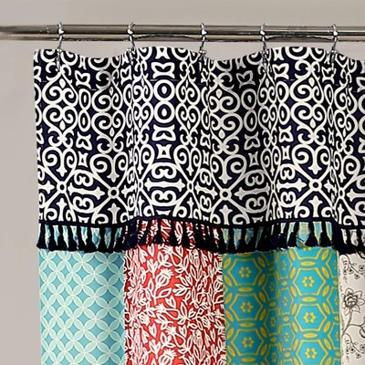 Geometric Boho Patch Shower Curtain - Lush Décor 3 Geometric Boho Patch Shower Curtain - Lush Décor
