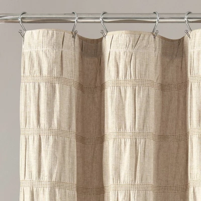 Waffle Striped Woven Cotton Shower Curtain - Lush Décor 3 Waffle Striped Woven Cotton Shower Curtain - Lush Décor