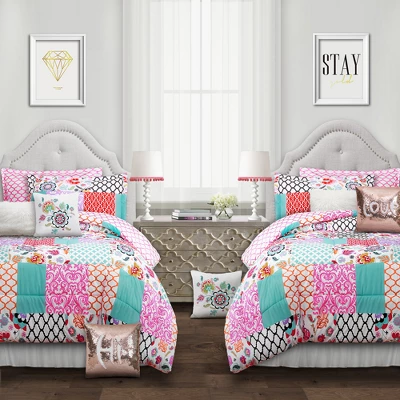 Patchwork Brookdale Comforter Set - Lush Décor 4 Patchwork Brookdale Comforter Set - Lush Décor - Image 2