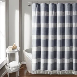 Tucker Stripe Yarn Dyed Cotton Knotted Tassel Shower Curtain - Lush Décor 14 Tucker Stripe Yarn Dyed Cotton Knotted Tassel Shower Curtain - Lush Décor -Lush Décor GUEST 2ba048f7 c6fb 4af3 8c7c 63bca5d34d19
