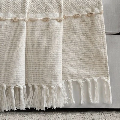50"x60" Herringbone Striped Yarn Dyed Cotton Woven Throw Blanket With Tassels - Lush Décor 4 50"x60" Herringbone Striped Yarn Dyed Cotton Woven Throw Blanket With Tassels - Lush Décor - Image 2