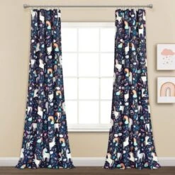 84"x52" Set Of 2 Unicorn Heart Window Curtain Panels - Lush Décor -Lush Décor GUEST 330acdd4 7479 4f9f a662 5e8a8bdbc320