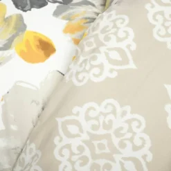 3pc Leah Cotton Duvet Cover Set Yellow/Gray - Lush Décor -Lush Décor GUEST 339e586d de85 44aa a13b f550e659bc96
