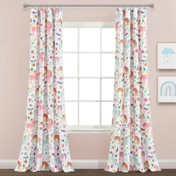 84"x52" Set Of 2 Unicorn Heart Window Curtain Panels - Lush Décor -Lush Décor GUEST 340f3724 ea15 4249 8604 edf344482ae7