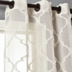 2pk 38"x84" Sheer Avon Trellis Curtain Panels Beige - Lush Décor -Lush Décor GUEST 346d6c3e b4ba 43c6 be71 aeabb5dc1f24 1