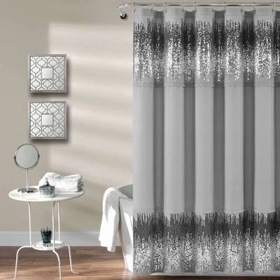 Single Shimmer Sequins Shower Curtain - Lush Décor 7 Single Shimmer Sequins Shower Curtain - Lush Décor - Image 5