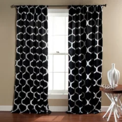 2pk 52"x84" Blackout Geo Window Curtain Panels - Lush Décor -Lush Décor GUEST 37056774 4967 4f65 a0bb d3a9a9bde453