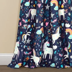 84"x52" Set Of 2 Unicorn Heart Window Curtain Panels - Lush Décor -Lush Décor GUEST 382cb9a2 d17d 4946 a194 c5cfcec38629