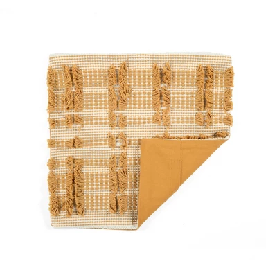 20"x20" Oversize Spencer Tufted Family-Friendly Cotton Square Pillow Cover Yellow - Lush Décor 3 20"x20" Oversize Spencer Tufted Family-Friendly Cotton Square Pillow Cover Yellow - Lush Décor