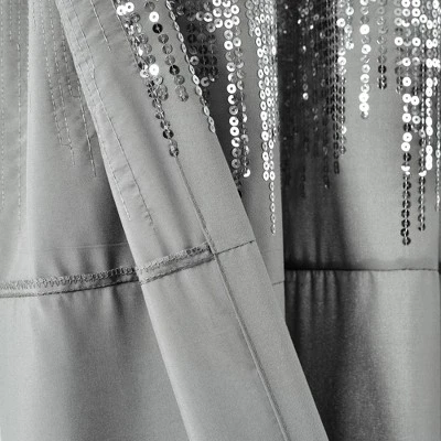 Set Of 2 (84"x42") Shimmer Sequins Light Filtering Window Curtain Panels - Lush Décor 6 Set Of 2 (84"x42") Shimmer Sequins Light Filtering Window Curtain Panels - Lush Décor - Image 4