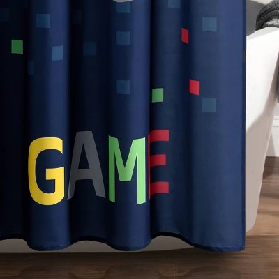 72"x72" Single Kids' Video Games Shower Curtain Navy - Lush Décor 5 72"x72" Single Kids' Video Games Shower Curtain Navy - Lush Décor - Image 3
