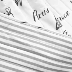 50"x60" Paris Bonjour Reversible Cotton Throw Blanket White - Lush Décor -Lush Décor GUEST 3c86edde 9259 4b02 aee1 23af76f47ca0
