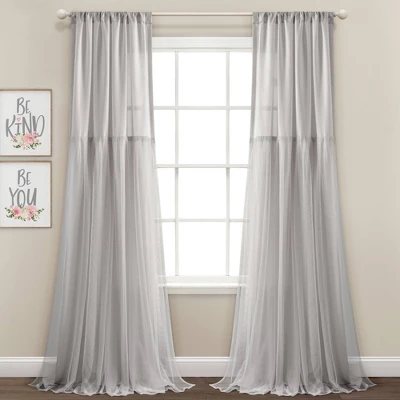 Set Of 2 (84"x40") Tulle Skirt Solid Window Curtain Panels - Lush Décor 7 Set Of 2 (84"x40") Tulle Skirt Solid Window Curtain Panels - Lush Décor - Image 5