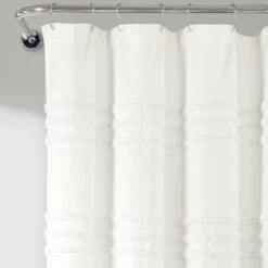 72"x72" Boho Kendra Tufted Yarn Dyed Eco Friendly Recycled Cotton Shower Curtain - Lush Décor