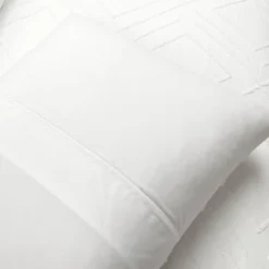 3pc Diamond Clip Jacquard Duvet Cover Set White - Lush Décor -Lush Décor GUEST 40b2090e 2618 49c7 9223 8d389a62496c