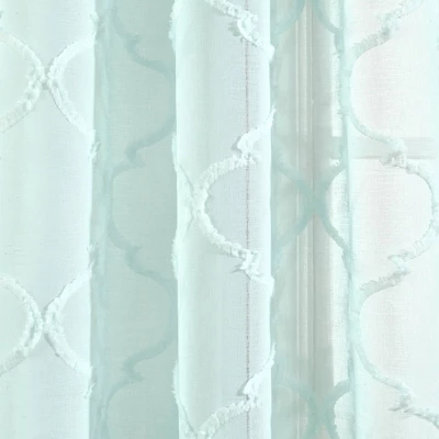 Set Of 2 Avon Trellis Grommet Sheer Window Curtain Panels - Lush Décor 4 Set Of 2 Avon Trellis Grommet Sheer Window Curtain Panels - Lush Décor - Image 2