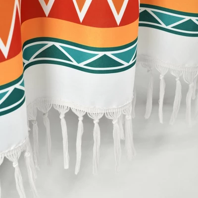 72"x72" Boho Viviane Geo Shower Curtain Turquoise/Orange - Lush Décor 6 72"x72" Boho Viviane Geo Shower Curtain Turquoise/Orange - Lush Décor - Image 4