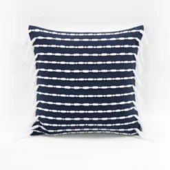 20"x20" Oversize Linear Family-Friendly Cotton Pillow Cover With Tassel - Lush Décor -Lush Décor GUEST 44f7317a 1db4 4aad b700 00ed6dc50301 1