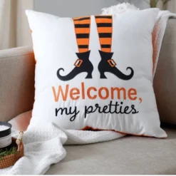 20"x20" Oversize Welcome Pretties Halloween Square Throw Pillow White - Lush Décor 6 20"x20" Oversize Welcome Pretties Halloween Square Throw Pillow White - Lush Décor -Lush Décor GUEST 452c2266 8c7a 4396 9854 dd29fe36e95e
