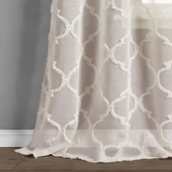 2pk 38"x84" Sheer Avon Trellis Curtain Panels Beige - Lush Décor -Lush Décor GUEST 4888fa39 b0db 4d70 bfc5 b999d8ec5ed4 1