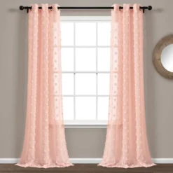 Set Of 2 (84"x38") Textured Dot Grommet Sheer Window Curtain Panels - Lush Décor 14 Set Of 2 (84"x38") Textured Dot Grommet Sheer Window Curtain Panels - Lush Décor -Lush Décor GUEST 48f57261 2552 48aa bed7 869b672e3366