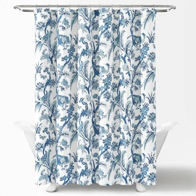Dolores Shower Curtain Blue - Lush Décor 6 Dolores Shower Curtain Blue - Lush Décor - Image 4