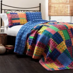 Misha 3 Piece Fuchsia/Navy Quilt Set - Lush Décor 9 Misha 3 Piece Fuchsia/Navy Quilt Set - Lush Décor -Lush Décor GUEST 4ae91b63 cda8 4761 bda9 b7a4d714db1c