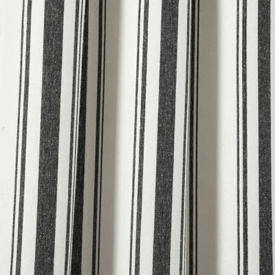 2pk 42"x84" Light Filtering Farmhouse Striped Yarn Dyed Curtain Panels Black - Lush Décor 4 2pk 42"x84" Light Filtering Farmhouse Striped Yarn Dyed Curtain Panels Black - Lush Décor - Image 2