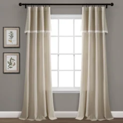 Linen Lace Window Curtain Panels - Lush Décor -Lush Décor GUEST 4cd300f9 090d 44d2 ba5b b17bb1b121d1