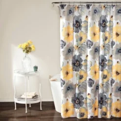 Leah Shower Curtain Yellow/Gray - Lush Décor -Lush Décor GUEST 4d0b4ab9 6fbc 41d9 8d5f f25b949804f1