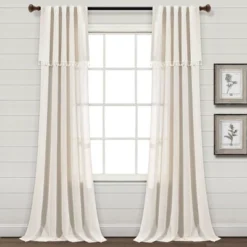 Set Of 2 (84"x52") Ivy Tassel Faux Linen Light Filtering Window Curtain Panels - Lush Décor 15 Set Of 2 (84"x52") Ivy Tassel Faux Linen Light Filtering Window Curtain Panels - Lush Décor -Lush Décor GUEST 4fca41a5 6177 4a36 bbec 419c5c994933