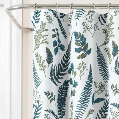 72"x72" Devonia Allover Single Shower Curtain White/Green - Lush Décor 3 72"x72" Devonia Allover Single Shower Curtain White/Green - Lush Décor