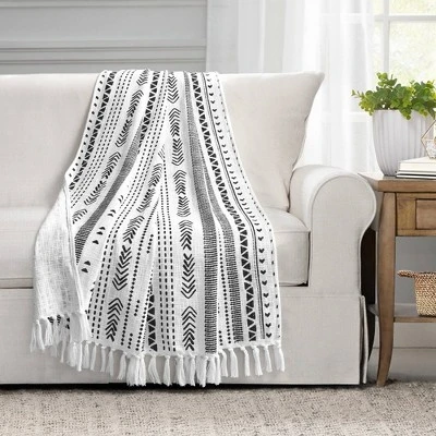 50"x60" Hygge Striped Cotton Slub Tassel Fringe Throw Blanket - Lush Décor 3 50"x60" Hygge Striped Cotton Slub Tassel Fringe Throw Blanket - Lush Décor