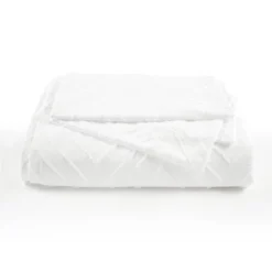 3pc Diamond Clip Jacquard Duvet Cover Set White - Lush Décor -Lush Décor GUEST 548024c0 6bd0 466c 800b 448684240f5e