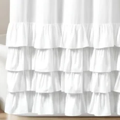 72"x72" Allison Ruffle Shower Curtain White - Lush Décor -Lush Décor GUEST 54a857e6 41ba 492a b0a5 be772f6789f4