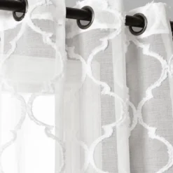 2pk 38"x95" Sheer Avon Trellis Curtain Panels White - Lush Décor 11 2pk 38"x95" Sheer Avon Trellis Curtain Panels White - Lush Décor -Lush Décor GUEST 59db816d 0944 4e6b 9dfd 383cf7cd8524 1