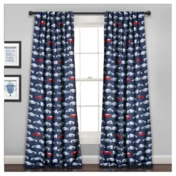 Kids' Race Cars Room Darkening Window Curtain Set Navy/Red - Lush Décor -Lush Décor GUEST 5afc0dca 187f 4ff3 aff9 b179200d47b8