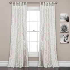 Set Of 2 Sophia Ruffle Window Curtain Panels White - Lush Décor -Lush Décor GUEST 5faae6e0 7cd0 4959 8d92 b83524f63177