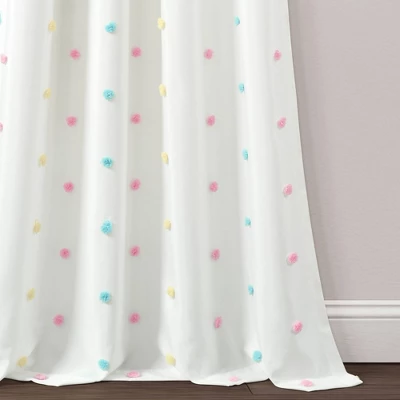 42"x84" Kids' Rainbow Tufted Dot Single Window Curtain Panel - Lush Décor 5 42"x84" Kids' Rainbow Tufted Dot Single Window Curtain Panel - Lush Décor - Image 3