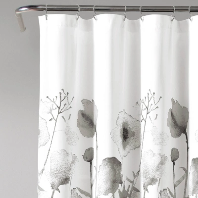 72"x72" Zuri Flora Shower Curtain Light Gray - Lush Décor 3 72"x72" Zuri Flora Shower Curtain Light Gray - Lush Décor
