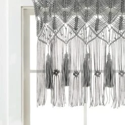 40"x30" Boho Macrame Tassel Cotton Window Valance Gray - Lush Décor 10 40"x30" Boho Macrame Tassel Cotton Window Valance Gray - Lush Décor -Lush Décor GUEST 63d3a1b6 bc0b 416a 8570 d1e3f47a0f47