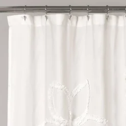 Single Ruffle Flower Shower Curtain - Lush Décor