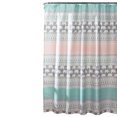 Elephant Striped Shower Curtain - Lush Décor 6 Elephant Striped Shower Curtain - Lush Décor - Image 4