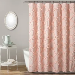 Ruffle Diamond Shower Curtain - Lush Décor -Lush Décor GUEST 68849e71 dd7b 4ee6 bdeb 1d909d8a8afc