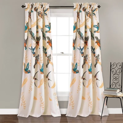 Set Of 2 Bird Breeze Light Filtering Window Curtain Panels - Lush Décor 8 Set Of 2 Bird Breeze Light Filtering Window Curtain Panels - Lush Décor - Image 6